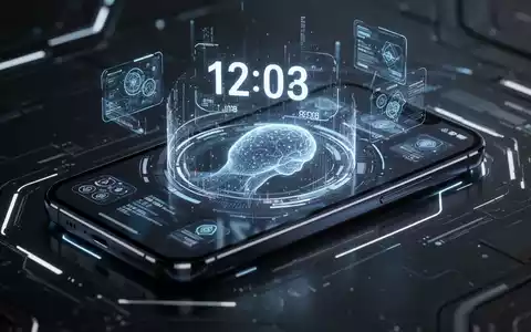 Nahaufnahme eines Smartphone-Bildschirms mit futuristischer Benutzeroberfläche, holografischen Elementen und digitalen Informationen. - Foto: über boerse-global.de