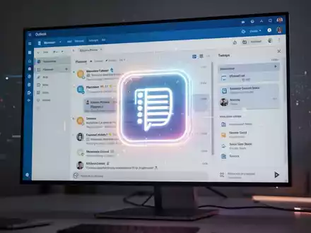 Ein leuchtendes Planner-Symbol in der linken Seitenleiste einer modernen Outlook-E-Mail-Oberfläche auf einem Bildschirm, das Produktivität symbolisiert. - Foto: über boerse-global.de