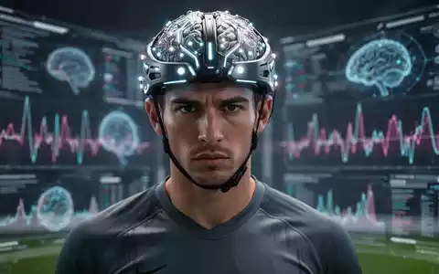 Ein fokussierter Athlet mit einem futuristischen EEG-Helm in einer technologischen Trainingsumgebung, der Konzentration und Leistung symbolisiert. - Foto: über boerse-global.de