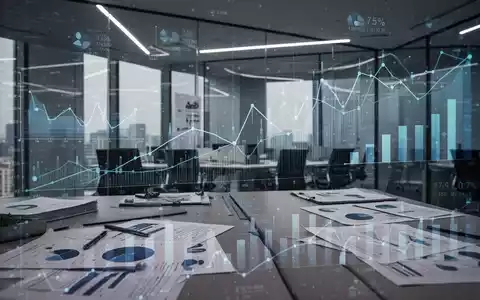 Abstrakte Darstellung von Finanzdaten und Berichten in einem modernen Büroumfeld, das Präzision und Komplexität symbolisiert. - Foto: über boerse-global.de