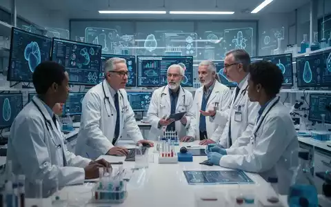 Ärzte und Wissenschaftler analysieren Daten und diskutieren personalisierte Stoffwechselmedizin und Adipositas-Behandlung in einem Labor. - Foto: über boerse-global.de