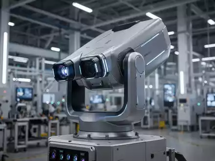 Modernes Verteidigungssystem mit optischen Sensoren in einer Hightech-Fertigungsanlage, das Präzision und fortschrittliche Technologie betont. - Foto: über boerse-global.de