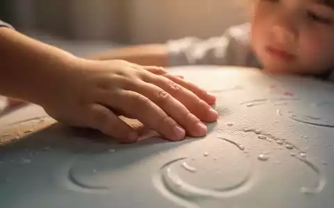 Die Hand eines Kindes, das eine ruhige, strukturierte Oberfläche berührt, symbolisiert Tiefendruckstimulation und therapeutische Berührung. - Foto: über boerse-global.de