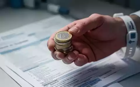 Eine Hand hält eine kleine Ansammlung von Euro-Münzen, im unscharfen Hintergrund sind medizinische Dokumente zu erkennen. - Foto: über boerse-global.de