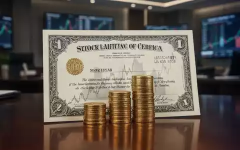Ein Aktienzertifikat, teilweise von einem Stapel Goldmünzen verdeckt, in einem eleganten Finanzbüro. Symbolisiert Aktienrückkauf trotz Gewinneinbruch. - Foto: über boerse-global.de