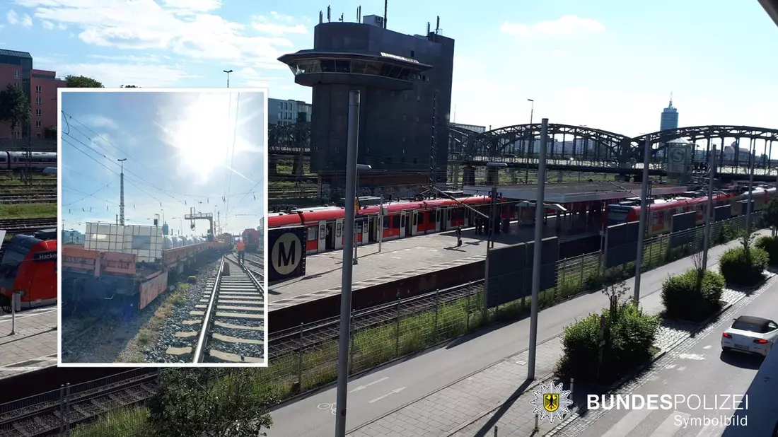 Bundespolizeidirektion München: Bauzug entgleist bei Rangierfahrt / Bundespolizei ermittelt wegen Gefährdung des Bahnverkehrs - Bild: presseportal.de