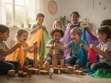 Kinder spielen mit natürlichen Materialien, was alternative und ganzheitliche Therapien symbolisiert. - Foto: über boerse-global.de