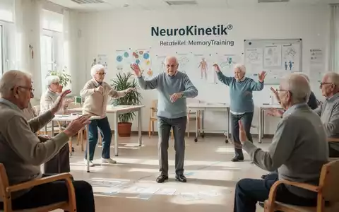 Senioren nehmen an einem NeuroKinetik®-Gedächtnistraining teil, das kognitive Aufgaben mit leichten körperlichen Bewegungen verbindet. - Foto: über boerse-global.de