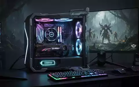 Zukunftssicherer Gaming-PC mit leuchtenden Komponenten und beleuchteter SSD, zeigt Fantasy-Spiel auf dem Monitor. - Foto: über boerse-global.de