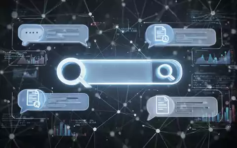 Stilisierte Suchleiste über digitaler Oberfläche mit Chatblasen und Dokumenten, symbolisiert einheitliche Suche in ChatGPT. - Foto: über boerse-global.de