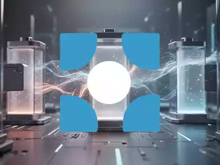 Abstrakte Darstellung von Batterietechnologie und Innovation mit leuchtenden Energieströmen zwischen minimalistischen Formen. - Foto: über boerse-global.de