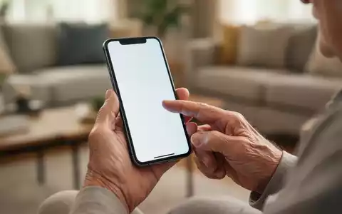 Nahaufnahme der Hände einer älteren Person, die ein Smartphone mit unbeschädigtem Display hält. - Foto: über boerse-global.de