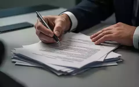 Nahaufnahme von Händen, die einen Stift über Dokumenten halten, symbolisiert Vertragsverhandlungen und gesetzliche Änderungen. - Foto: über boerse-global.de