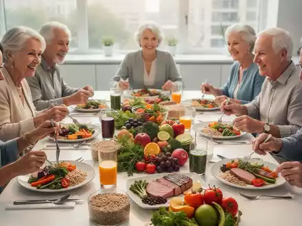 Eine vielfältige Gruppe von Menschen, die gemeinsam eine gesunde Mahlzeit mit frischen Zutaten genießen. - Foto: über boerse-global.de