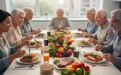 Eine vielfältige Gruppe von Menschen, die gemeinsam eine gesunde Mahlzeit mit frischen Zutaten genießen. - Foto: über boerse-global.de