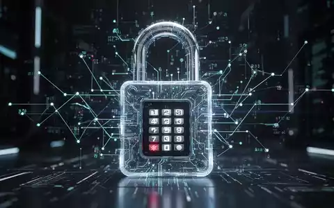 Leuchtendes digitales Vorhängeschloss als Symbol für Cybersicherheit, mit einem Netzwerk von Datenlinien im Hintergrund. - Foto: über boerse-global.de