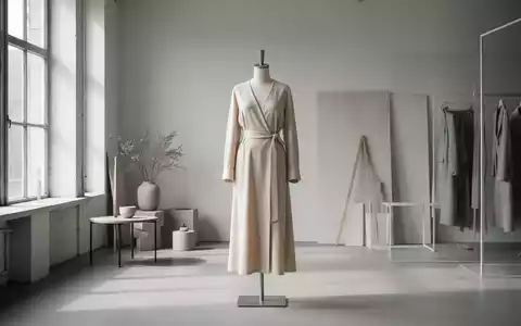 Ein minimalistisches Mode-Atelier mit klaren Linien, gedämpften Farben und einer eleganten Schneiderpuppe, die ein Kleidungsstück trägt. - Foto: über boerse-global.de
