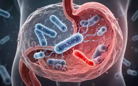 Mikroskopische Ansicht von probiotischen Bakterien, die schädliche H. pylori-Bakterien in einem Magenorganoid bekämpfen. - Foto: über boerse-global.de