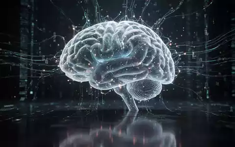 Glühende, abstrakte Darstellung eines KI-Neuronalen Netzes mit Datenströmen, gespiegelt auf dunkler Oberfläche, symbolisiert gesellschaftliche Auswirkungen. - Foto: über boerse-global.de