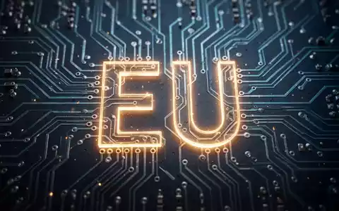 Stilisierte Leiterplatte mit EU-Buchstaben, symbolisiert rechtliche Herausforderungen und geistiges Eigentum in der EU. - Foto: über boerse-global.de