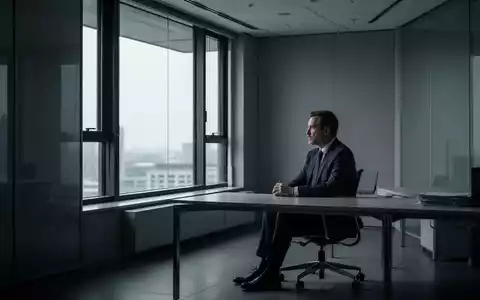 Ein einsamer Manager in einem modernen Büro blickt nachdenklich aus dem Fenster, symbolisch für Isolation und verdeckte Entmachtung. - Foto: über boerse-global.de