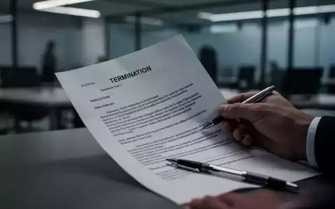 Eine Hand hält ein Kündigungsschreiben in einem modernen Büro, symbolisiert das Ende eines Arbeitsverhältnisses. - Foto: über boerse-global.de