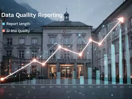 Abstrakte Darstellung von Datenvisualisierung, die Effizienz und Datenqualität in Nachhaltigkeitsberichten symbolisiert, mit Elementen österreichischer Wirtschaft. - Foto: über boerse-global.de