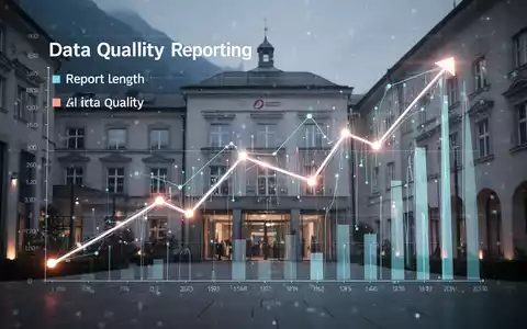 Abstrakte Darstellung von Datenvisualisierung, die Effizienz und Datenqualität in Nachhaltigkeitsberichten symbolisiert, mit Elementen österreichischer Wirtschaft. - Foto: über boerse-global.de