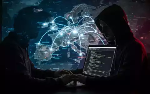 Eine Person mit Kapuzenpullover tippt an einem Laptop, auf dem Code zu sehen ist. Im Hintergrund eine stilisierte Europakarte mit leuchtenden Linien. - Foto: über boerse-global.de