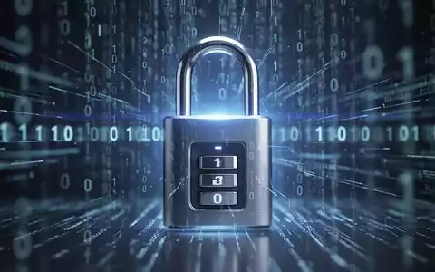 Leuchtendes digitales Vorhängeschloss vor Binärcode und Datenströmen, symbolisiert digitale Sicherheit und Datenverlust. - Foto: über boerse-global.de