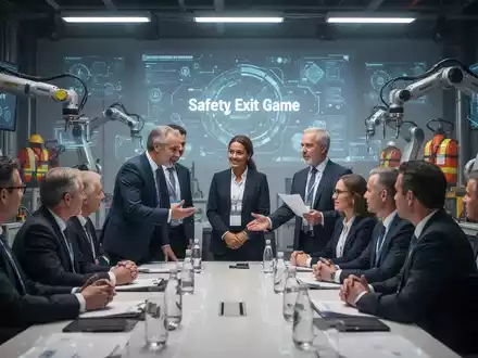 Eine Gruppe von Fachleuten bei einem Arbeitssicherheits- und Technik-Gipfel, mit Fokus auf innovative Lernkonzepte und Automatisierung. - Foto: über boerse-global.de