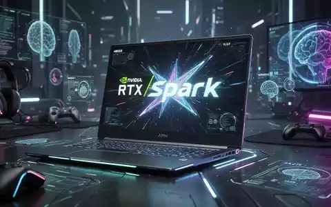 Schlankes, futuristisches Laptop mit NVIDIA RTX Spark-Logo, Gaming- und KI-Grafiken im Hintergrund. - Foto: über boerse-global.de
