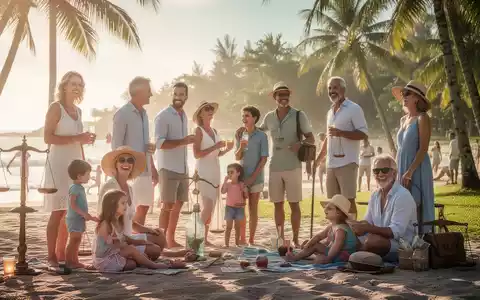 Eine vielfältige Gruppe von Menschen, darunter Familien, die einen sonnigen Urlaub geniessen, mit angedeuteten Symbolen für finanzielle Unterstützung und rechtlichen Schutz. - Foto: über boerse-global.de