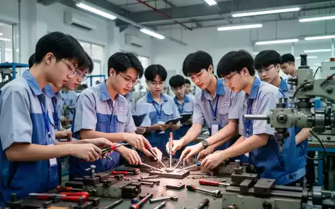 Junge vietnamesische Studenten in einem modernen Berufsbildungsworkshop, die an technischen Geräten arbeiten und lernen. - Foto: über boerse-global.de