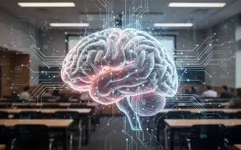 Leuchtendes neuronales Netzwerk-Gehirn mit Datenströmen und Schaltkreismustern, das Potenzial und Grenzen der KI im universitären Umfeld symbolisiert. - Foto: über boerse-global.de