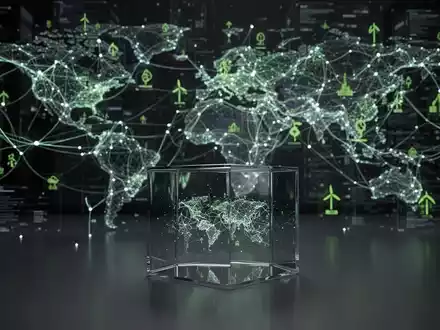 Ein komplexes Netzwerk aus leuchtenden digitalen Linien und Knoten symbolisiert globale Lieferketten und Datenfluss. - Foto: über boerse-global.de