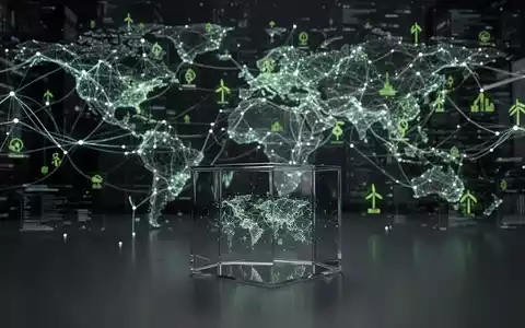 Ein komplexes Netzwerk aus leuchtenden digitalen Linien und Knoten symbolisiert globale Lieferketten und Datenfluss. - Foto: über boerse-global.de