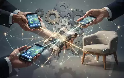 Ein Netzwerk aus leuchtenden Linien verbindet verschiedene Produkte wie Smartphone, Textil und Möbel, um Produktlebenszyklen zu symbolisieren. - Foto: über boerse-global.de