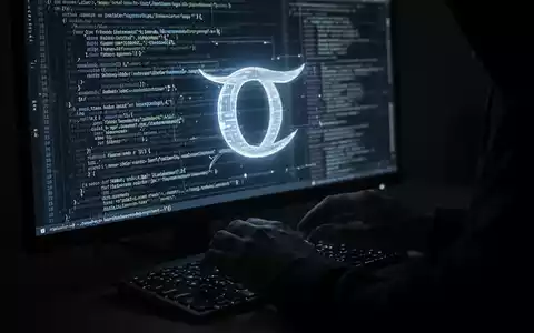 Eine schattenhafte Gestalt tippt auf einer Tastatur, mit Codezeilen und einem leuchtenden Gemini-Logo auf dem Bildschirm. - Foto: über boerse-global.de