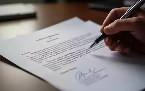 Nahaufnahme eines rechtlichen Dokuments, das von einer Hand mit einem Stift gehalten wird, mit einem unscharfen Bürohintergrund. - Foto: über boerse-global.de