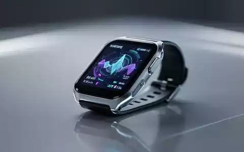 Nahaufnahme einer modernen Smartwatch mit leuchtendem Display, das Gesundheitsdaten zeigt, auf einer sauberen, reflektierenden Oberfläche. - Foto: über boerse-global.de
