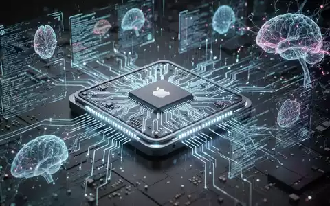 Leuchtender, futuristischer Siliziumchip mit komplexen Schaltkreisen, umgeben von holografischen Datenströmen und abstrakten KI-Neuronalnetz-Visualisierungen. - Foto: über boerse-global.de