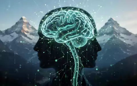 Eine stilisierte, leuchtende neuronale Netzwerkgrafik über einem menschlichen Kopfprofil, die KI und psychische Gesundheit symbolisiert. - Foto: über boerse-global.de