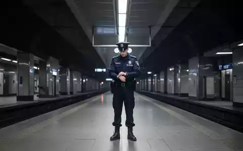Ein einsamer Sicherheitsbeamter im Bahnhof, der auf seine Uhr schaut, symbolisiert Pflichtverletzung und Konsequenzen. - Foto: über boerse-global.de