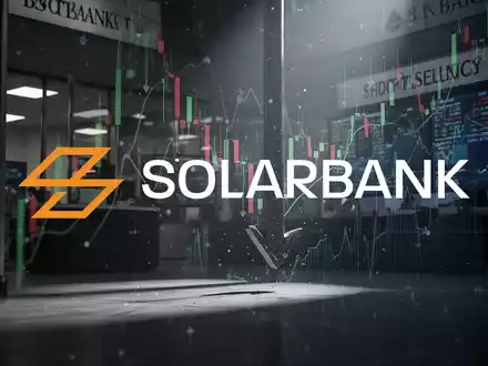Abstrakte Darstellung von finanzmarktvolatilität und Leerverkäufen im Bankensektor, mit dynamischem Licht und Schatten, der Abwärtsdruck symbolisiert. - Foto: über boerse-global.de