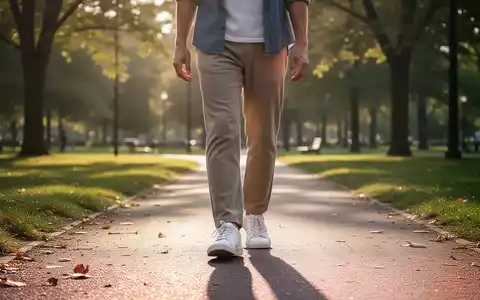 Eine Person macht einen sanften Spaziergang im Park nach einer Mahlzeit, um den Blutzucker zu senken. - Foto: über boerse-global.de