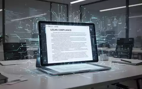 Ein stilisiertes, leuchtendes Tablet zeigt Gesetzestexte, umgeben von Datenströmen, die die Digitalisierung von Gesetzen symbolisieren. - Foto: über boerse-global.de