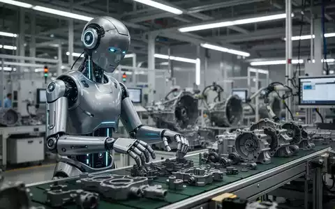Ein humanoider Roboter Figure 03 arbeitet am Fließband in einer BMW-Fabrik und sortiert Teile in Lieferwagen. - Foto: über boerse-global.de