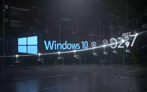 Digitale Oberfläche mit Windows 10-Logo und Zeitleiste bis 2027, symbolisiert erweiterten Support. - Foto: über boerse-global.de
