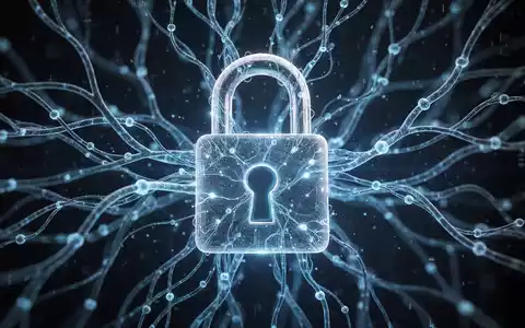 Digitales Vorhängeschloss mit leuchtendem KI-Neuronalnetzwerk, symbolisiert Sicherheitsbedenken und technologische Risiken der KI. - Foto: über boerse-global.de